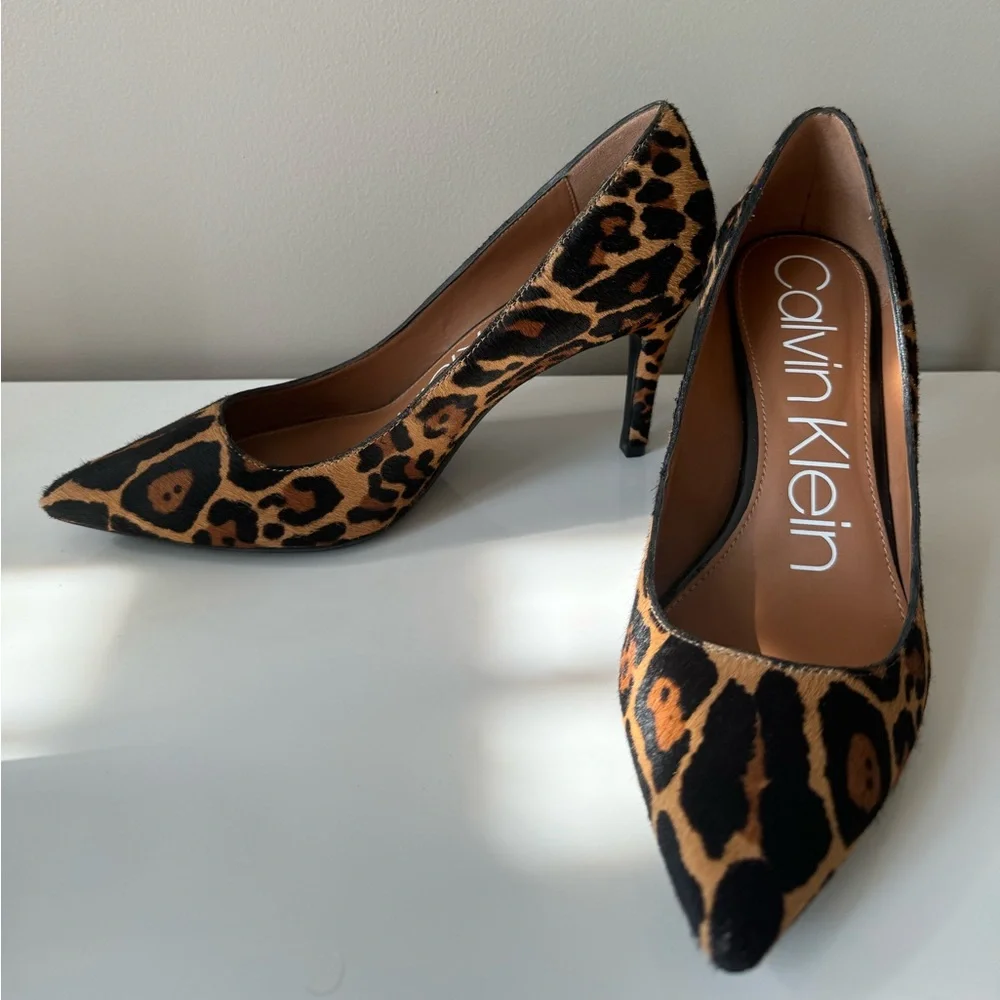 Calvin Klein leopard pumps, size 37.5 - Picture 1 of 3